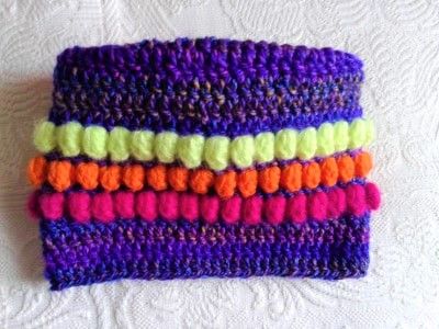 Szydełkowa czapka beanie "Neon bubbles"
