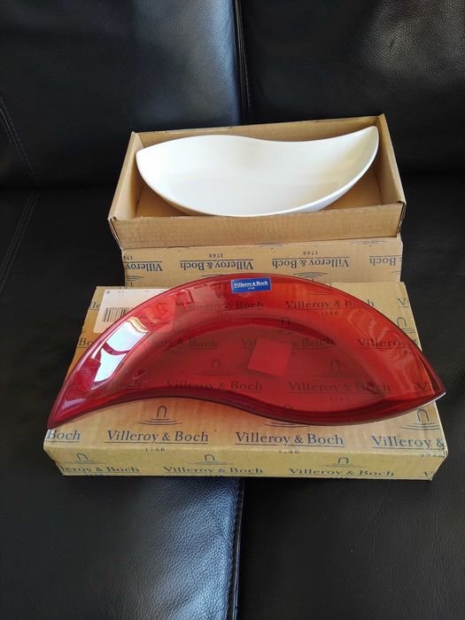 Pratos, fontes, copos Villeroy e Boch, novos em embalagem