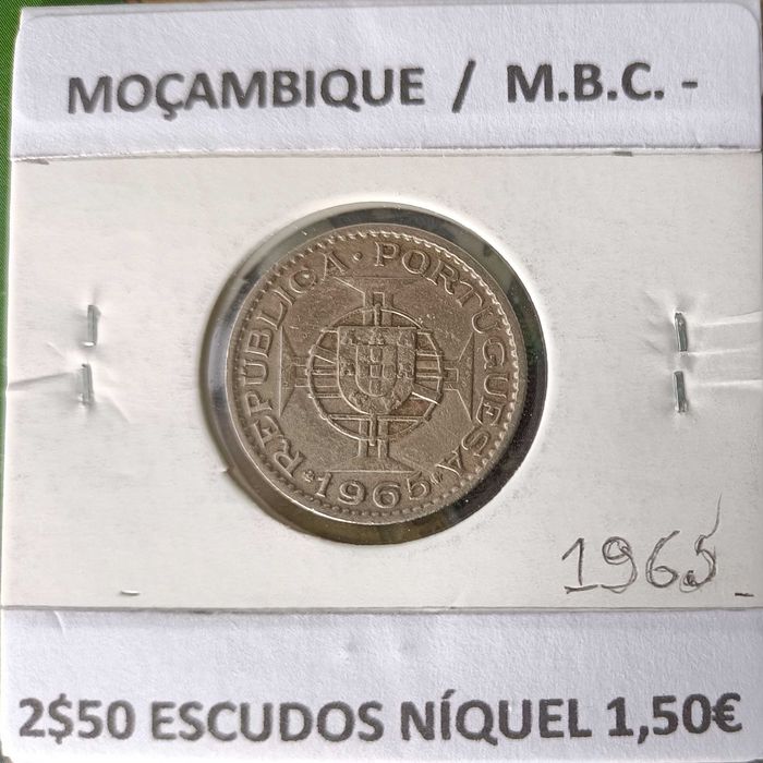 Moedas Portuguesas 2$50 Escudos da Ex Colónia Ultramarina Moçambique