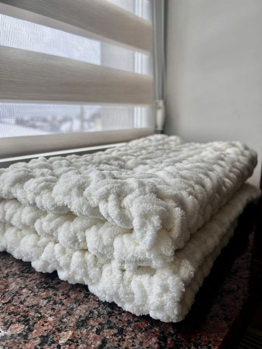 Плед дитячий плюшевий молочний