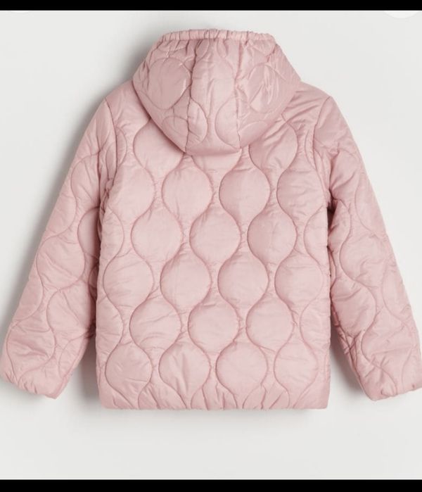 RESERVED kurteczka kurtka pikowana przejściowa różowa z kapturem 152