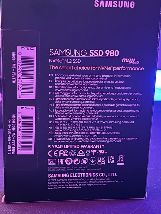 продам 2 SSD M2 SAMSUNG 980 250 GB