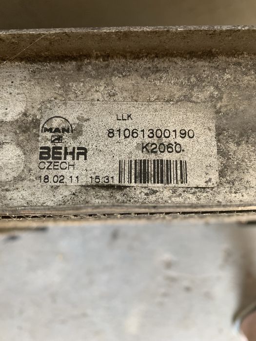 Радіатор інтеркулера МАН ТГЛ 8-220