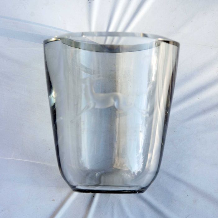 zabytkowy wazon grube szkło sarenka antyki vintage