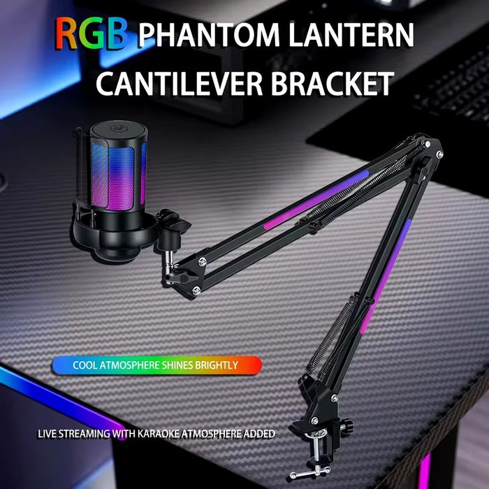 Microfone RGB  com Suporte RGB