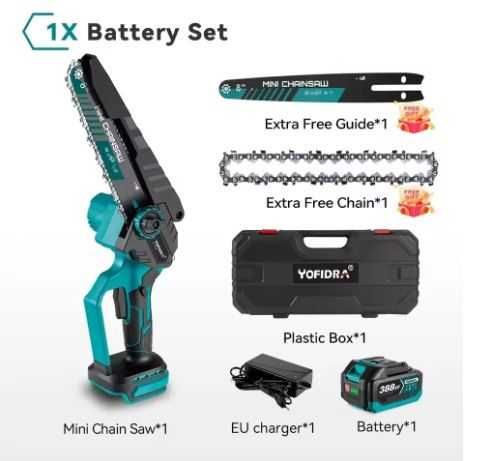 Piła Elektryczna 6 Cali 40000RPM Mini Piła Łańcuchowa do Ogrodu