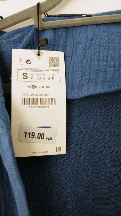 Nowy ! Zara kombinezon z muślinu  rozm S