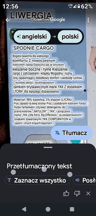 Letnie spodnie bojówki Livergy.