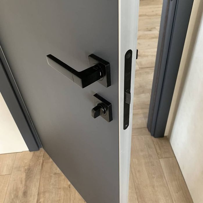 Міжкімнатні двері з алюмінієвим торцюванням.