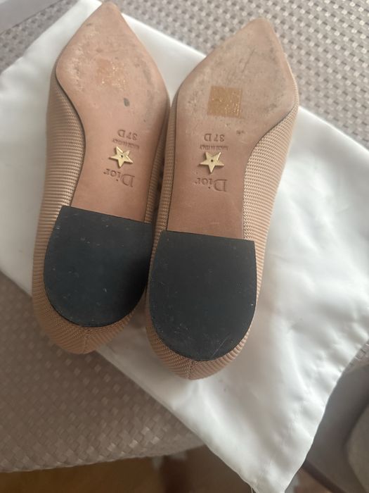 Balerinki dior 37 pudrowy roz/beż