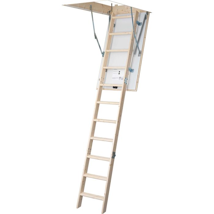 Schody strychowe drewniane Na Strych Kingfisher LL1T 113x55cm Klapa 26mm Do 2,77m