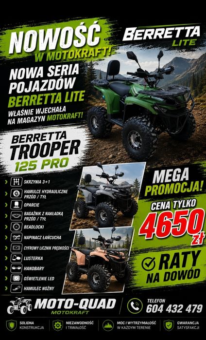 Quad 125cc Nowość/Raty na dowód