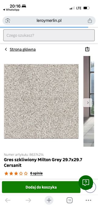 Gres szkliwiony Milton Grey 29.7x29.7 Cersanit oraz stopnice