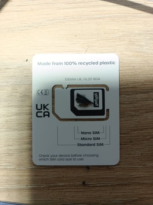 Karta sim giffgaff UK Anglia