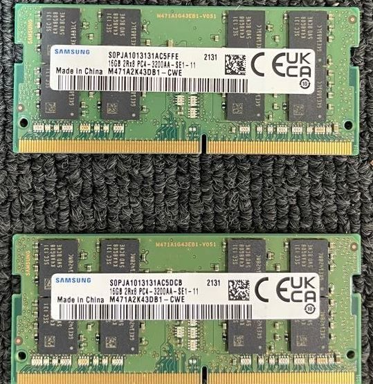 32GB Samsung PC4-25600S DDR4 3200 MHz комплект