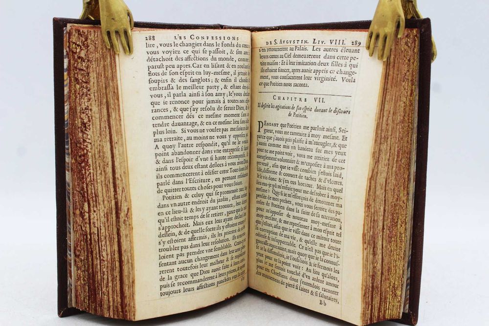 Edição RARÍSSIMA de "Les Confessions de S. Augustin". Ano de 1649.