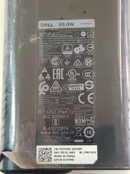 Блок питание Dell 65W (HA65NM170)