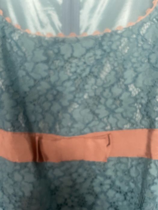 Vestido azul de renda da twinset