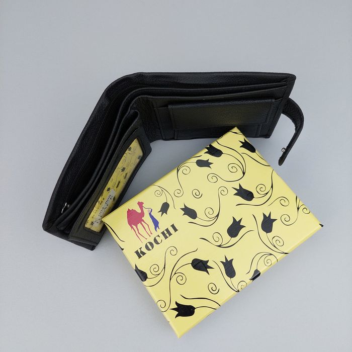 Гаманець чоловічий Kochi шкіряний кошелек мужской кожаный чёрный кожа