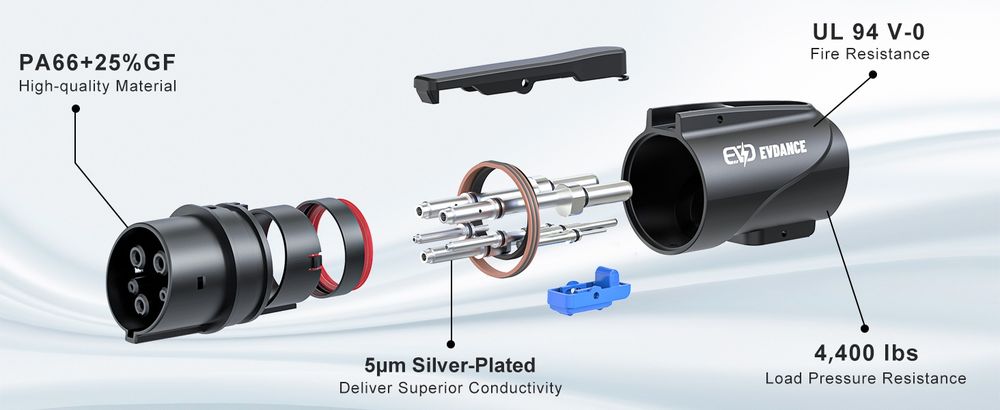 Перехідник адаптер Tesla-type 1 j1772 80A 20Kw Тесла зарядка type2 gbt