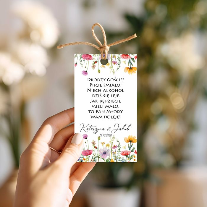Zaproszenia ślubne, winietki, zawieszki na alkohol