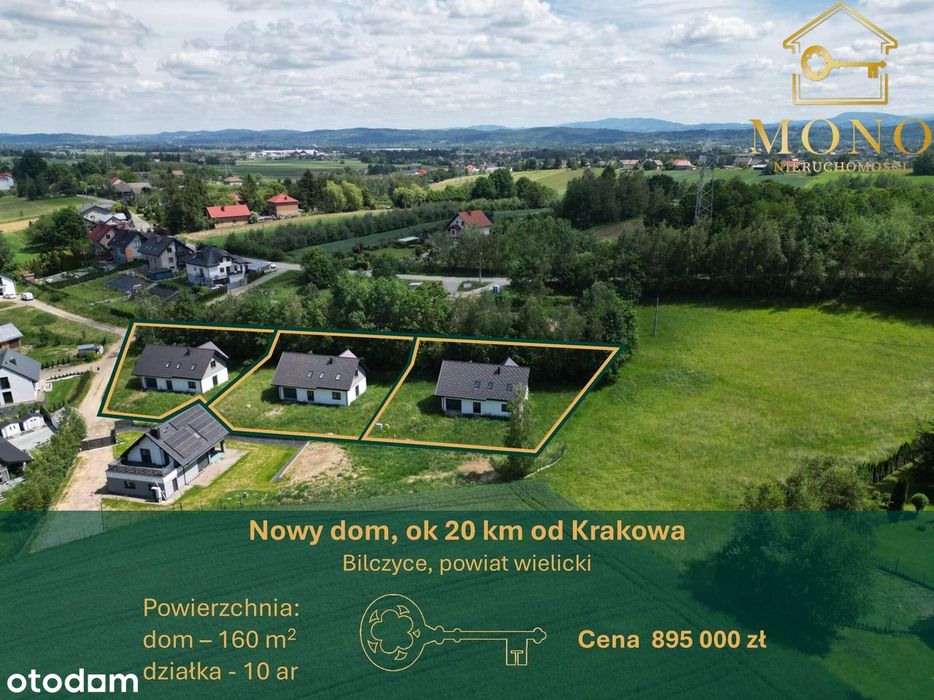 Nowy dom 160 mkw na 10-arach ok. 20 km od Krakowa!