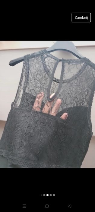 Czarny top z koronką Guess S