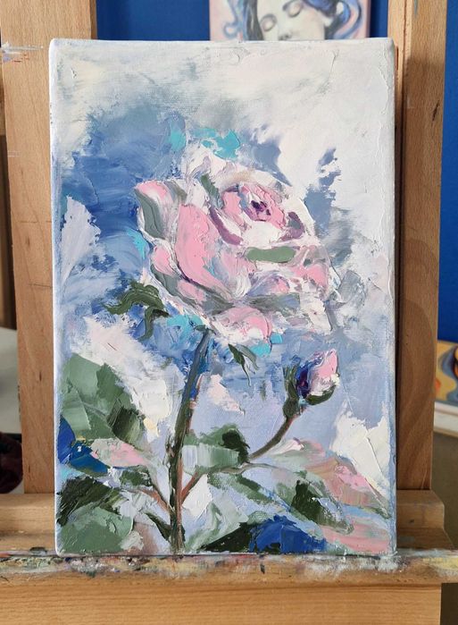 Obraz ręcznie malowany. "Róża" 20x30cm