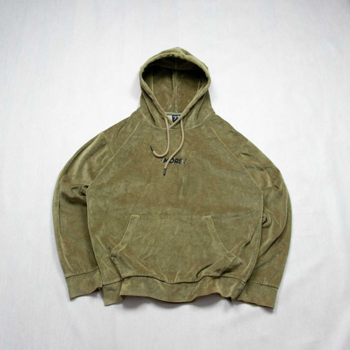 7More7 boxy bluza welurowa center logo M khaki
