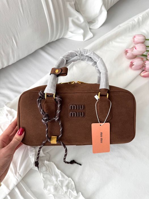 Torebka Miu Miu arcadie suede brown