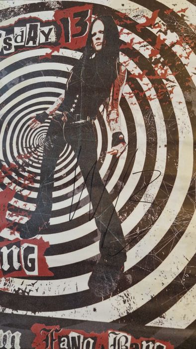 Wednesday  13 plakat z koncertu z autografem.