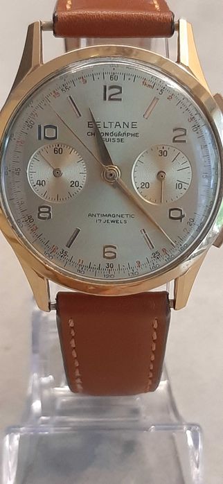 złoty 18k zegarek - chronograf - piękny stan
