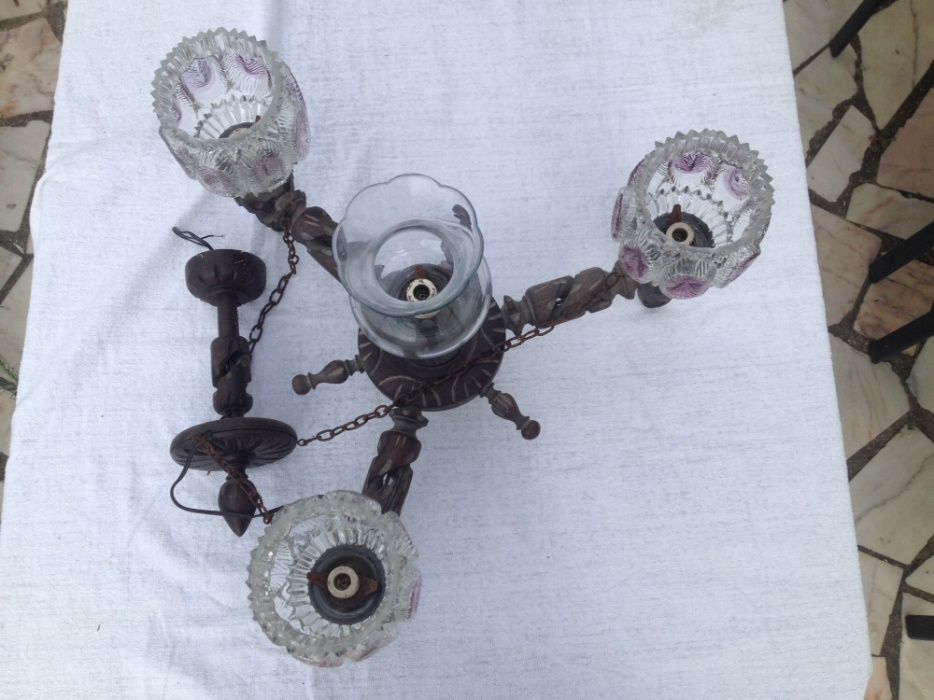 2 Candeeiros rústicos em madeira