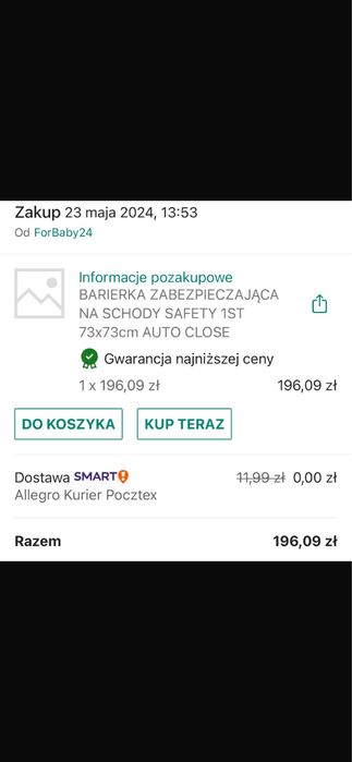 Bramka zabezpieczająca na schody safety 1ST