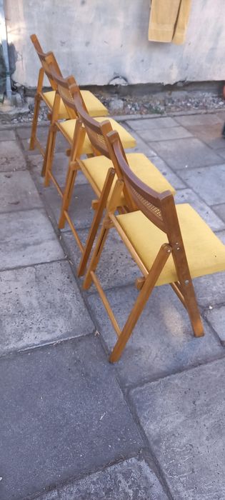 Krzesła rozkładane drewniane  retro