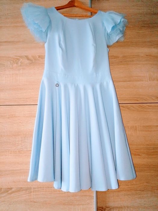 Nowa elegancka sukienka baby blue bicotone 38 m