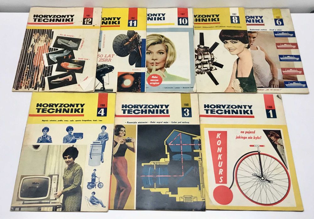 Horyzonty Techniki zestaw 8 oryginalnych czasopism z lat '60