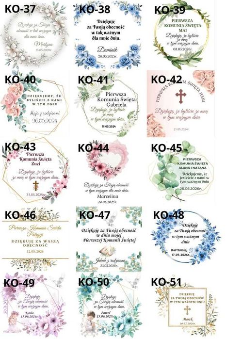 Różaniec dziesiątka brelok Komunia na Chrzest podziękowanie dla gości