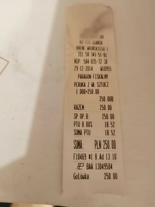 Sprzedam perukę typu Zuza (Perukpol) + treska