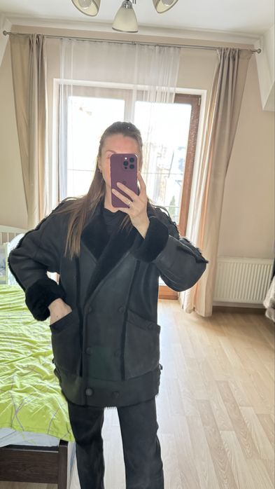 Шкіряна натуральна дублянка на овчині