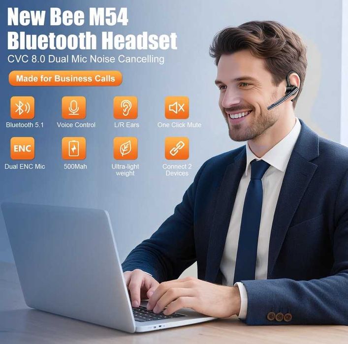 Słuchawka bluetooh do rozmów ENC 12h ROZMÓW dla kierowców + gratis