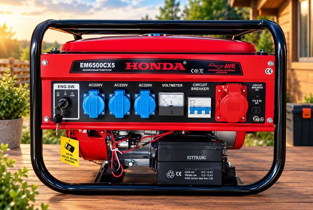 ГАЗ БЕНЗИН Генератор Honda 6-6.5 кВт бензогенератор бензиновий гібрид ГБО Хонда 6 квт магістральний газ на газ