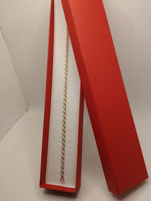 Srebrna bransoletka, kordel, próba 925, długość 20 cm