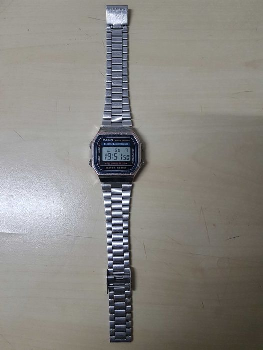 Zegarek nareczny CASIO A168 ILLUMINATOR 3298 ElectroLuminescence Alarm