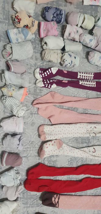 Czapki, rajtuzki, skarpetki, dziewczynka 86-92