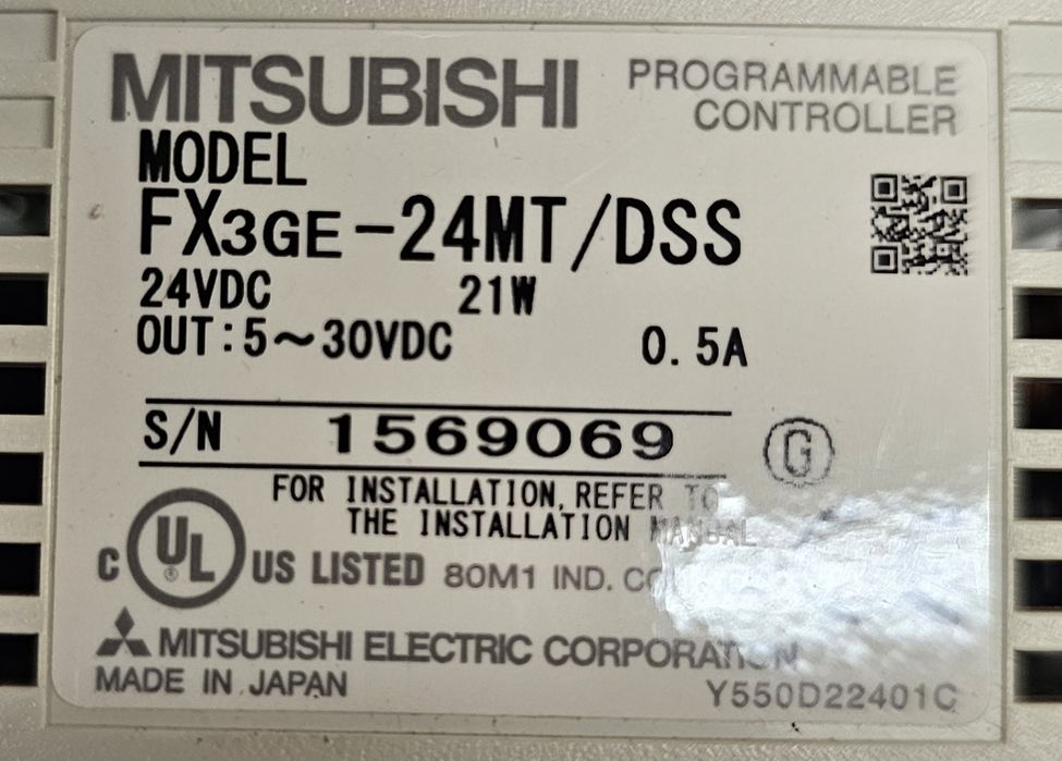 Sterownik PLC Mitsubishi  FX3GE-24MT/DSS