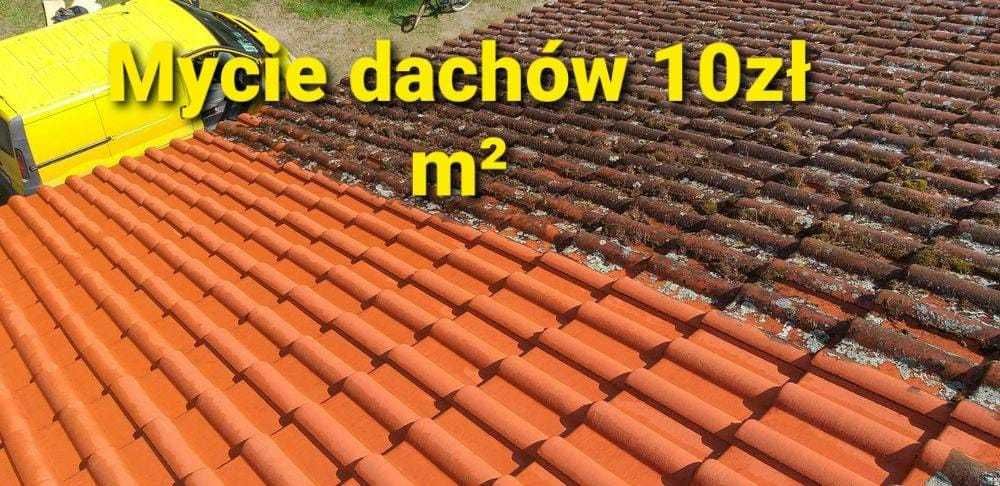 Mycie dachów elewacji kostki brukowej czyszczenie dachu malowanie