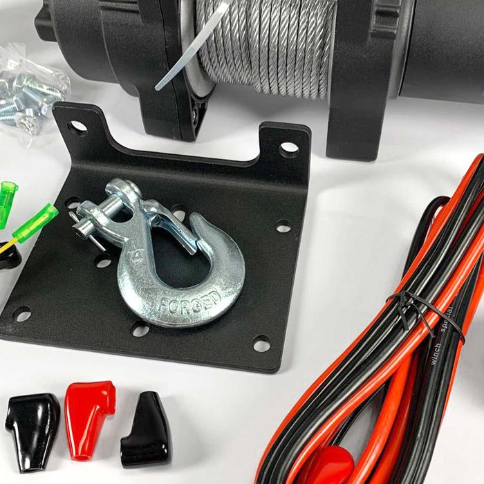 Лебідки електричні для квадроцикла 1400 кг, 12В, трос (Польша Husar)