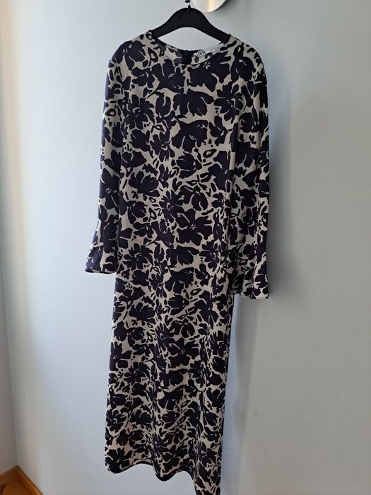 Vestido florio comprido Zara S