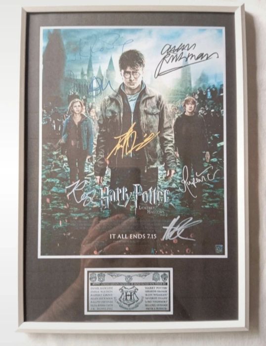 Moldura Filme Harry Potter & The Deathly Hallows com Autógrafos (A4)